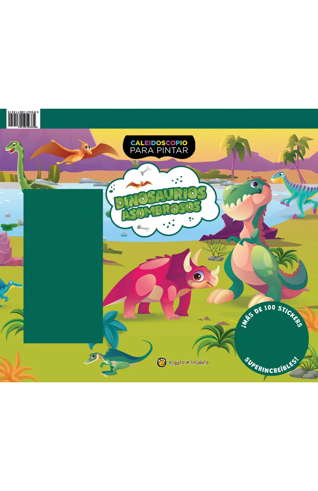 Portada de libro Dinosaurios asombrosos (Caleidoscopio para pintar), de Varios autores