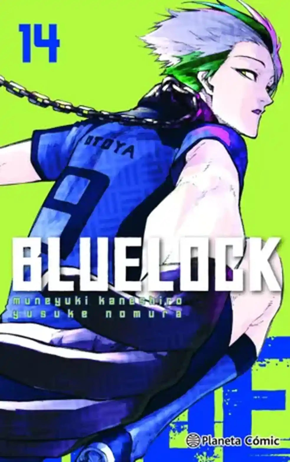 Portada de Blue Lock 14, de Muneyuki Kaneshiro y Yusuke Nomura. Manga publicado por Planeta Cómic.