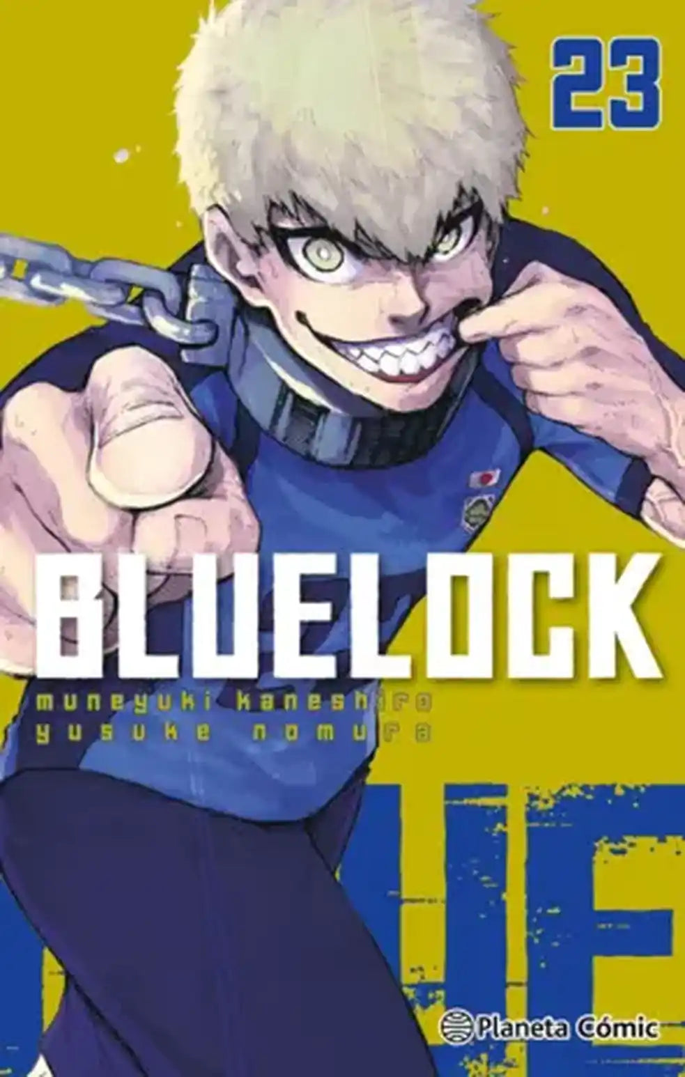 Portada de Blue Lock 23, de Muneyuki Kaneshiro y Yusuke Nomura. Manga publicado por Planeta Cómic.