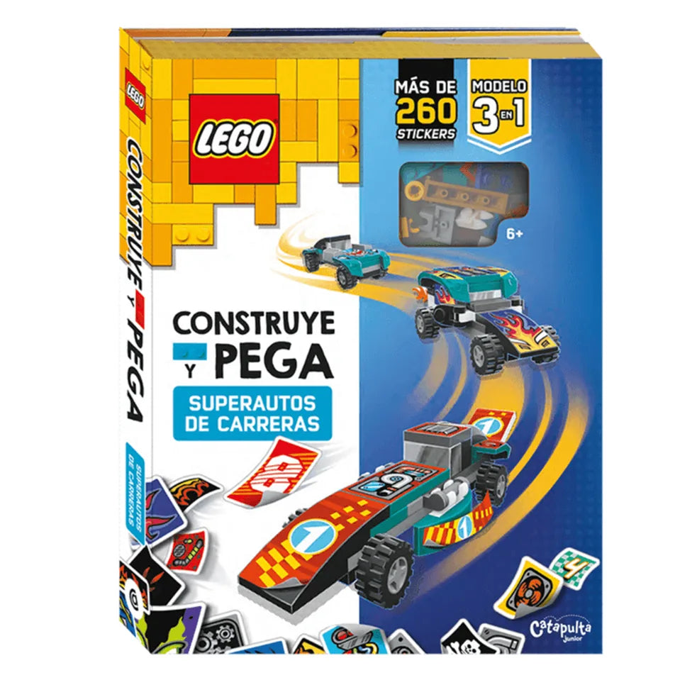 Portada de LEGO: Construye y pega superautos de carrera