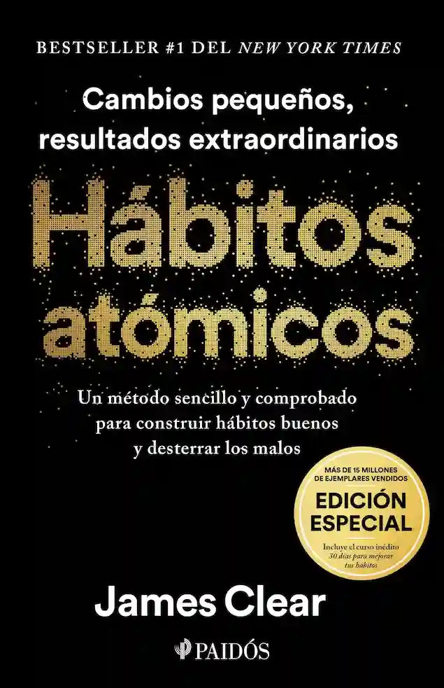 Portada del libro 'HABITOS ATOMICOS TAPA DURA - JAMES CLEAR | AUTOAYUDA' de atomicos. Pertenece a la categoría autoayuda. Ideal para quienes buscan historias apasionantes.