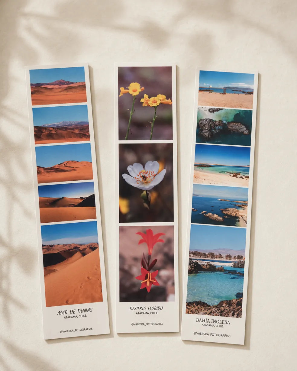 Marcapáginas fotográficos de Atacama de Valeska Ávalos