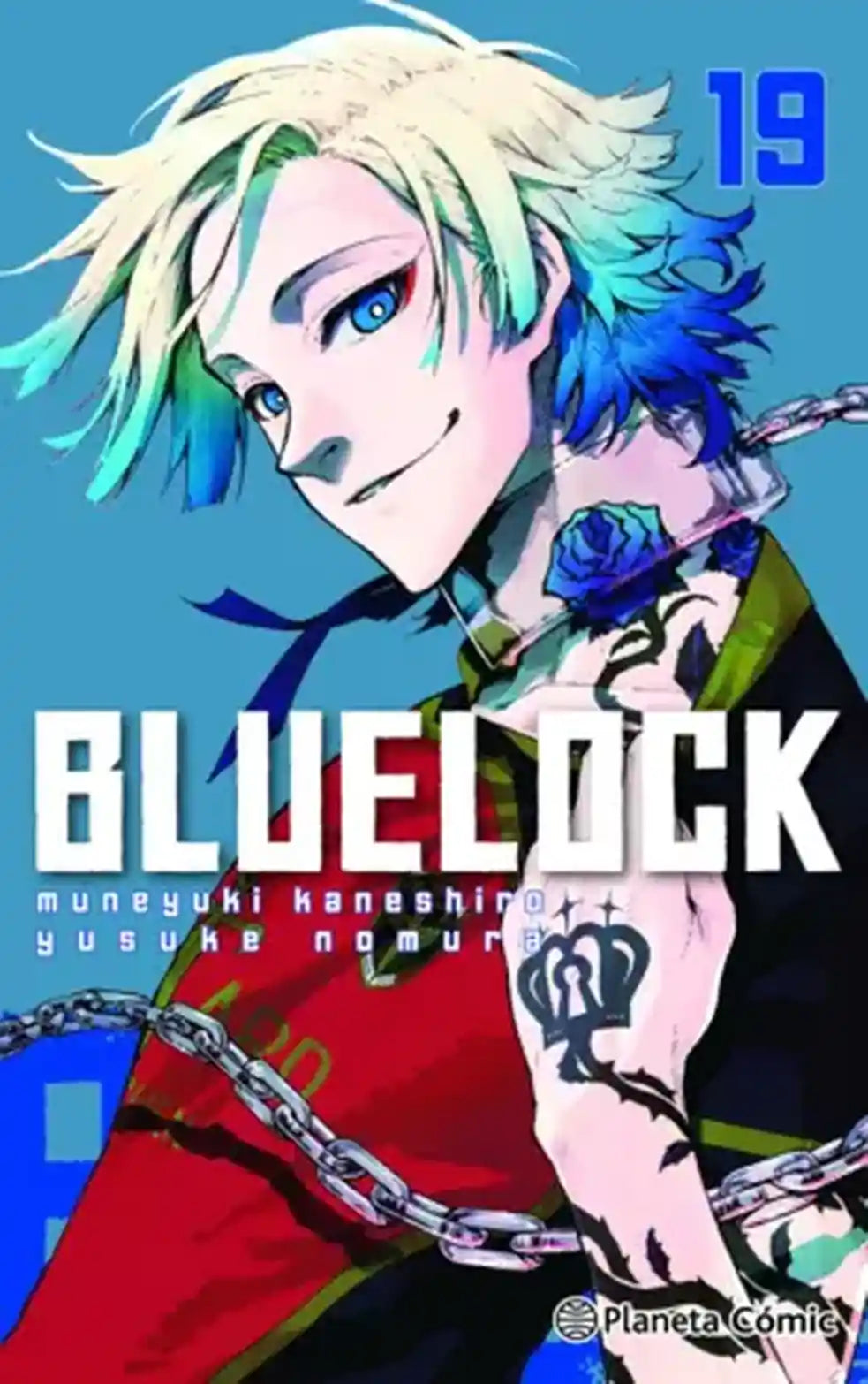 Portada de Blue Lock 19, de Muneyuki Kaneshiro y Yusuke Nomura. Manga publicado por Planeta Cómic.