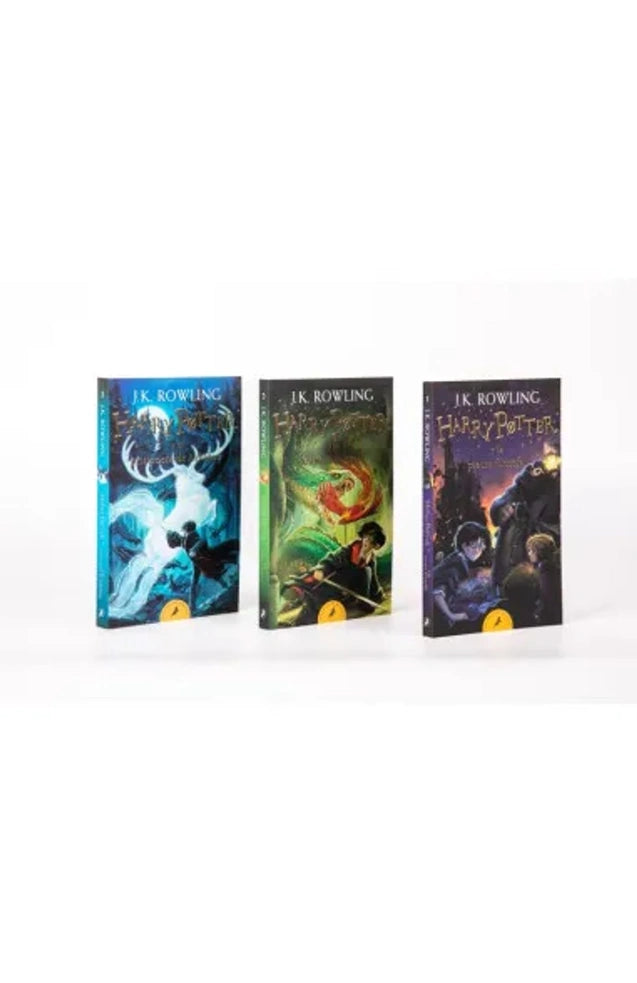 Portada de libro Harry Potter (estuche con las tres primeras novelas), de J. K. Rowling
