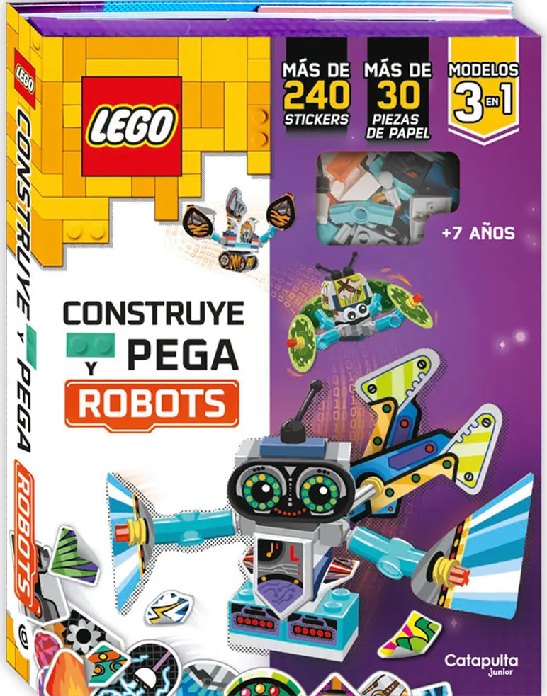 Portada de LEGO: Construye y pega robots